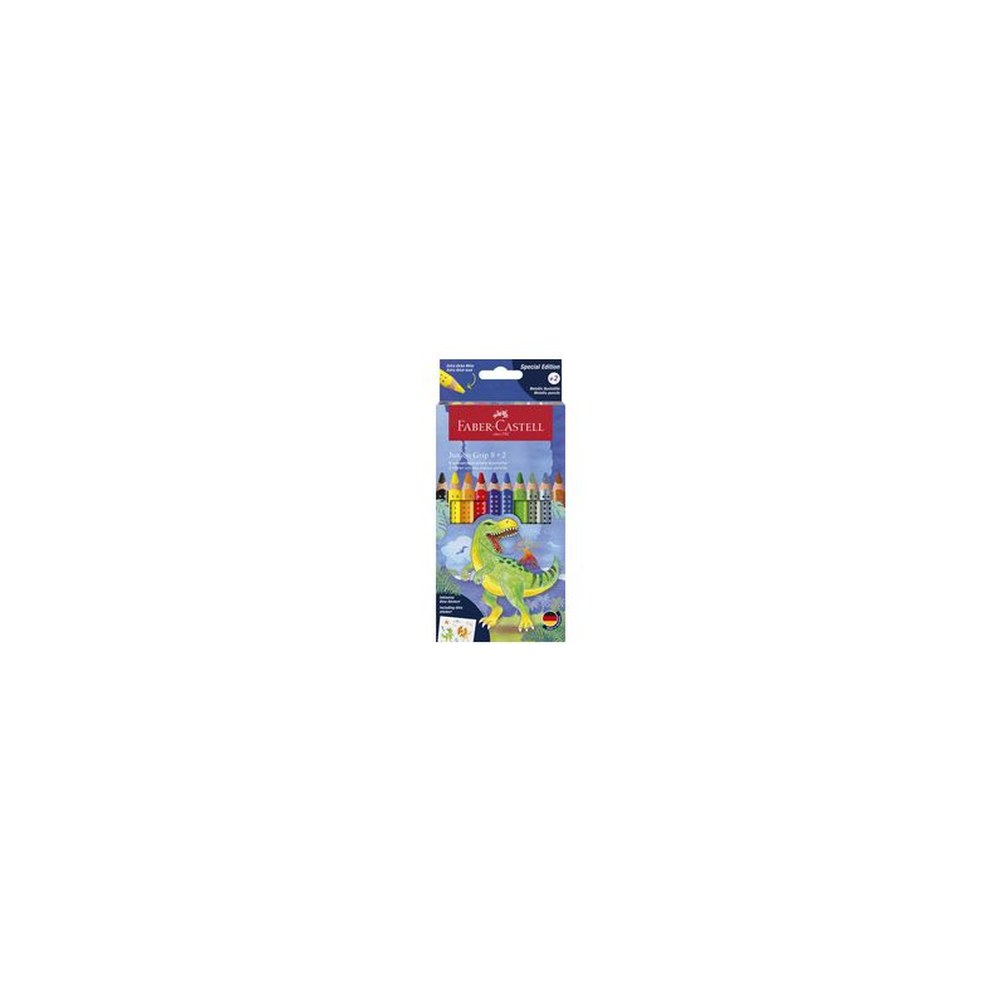 FABER-CASTELL Crayon de couleur triangulaire Jumbo GRIP Dino