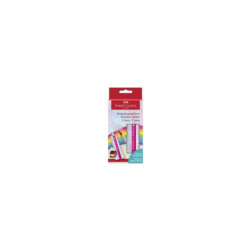 FABER-CASTELL Gel à paillettes Arc-en-ciel, 2 tubes 12 ml