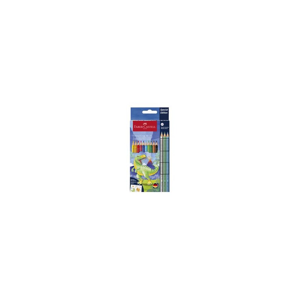 FABER-CASTELL Crayon de couleur Colour GRIP Dino, 10+3