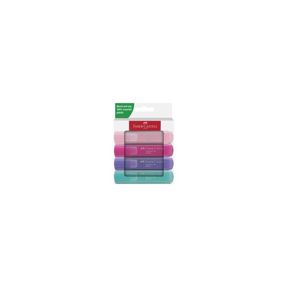 FABER-CASTELL Surligneur TEXTLINER 46 PASTEL, étui de 4