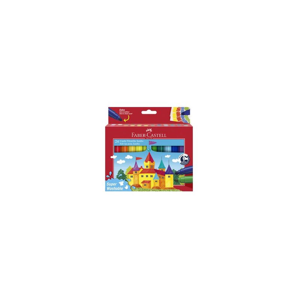 FABER-CASTELL Feutre JUMBO Superwashable, étui de 24