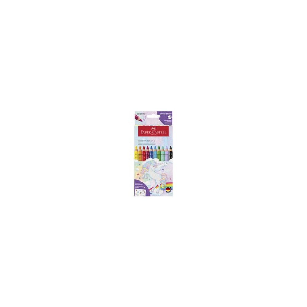 FABER-CASTELL Crayon de couleur Jumbo GRIP Licorne, 8+2