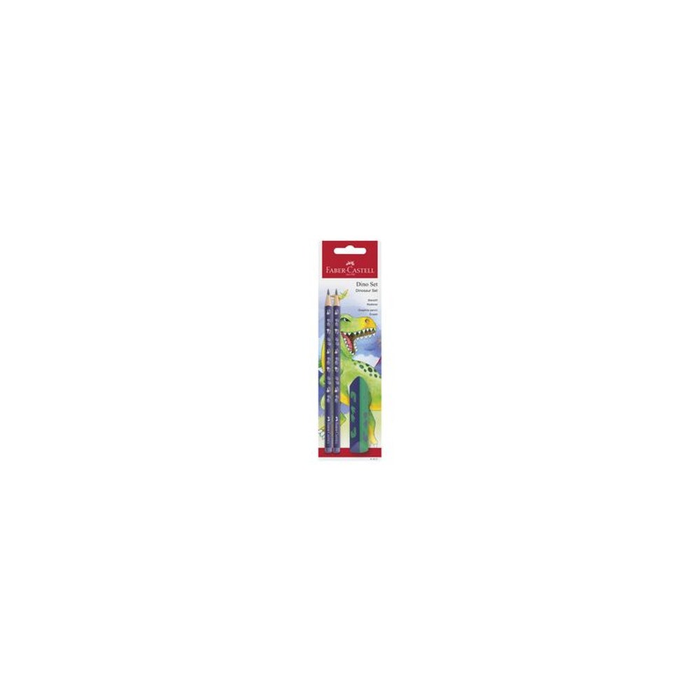 FABER-CASTELL Kit d'écriture Dino, 3 pièces, bleu