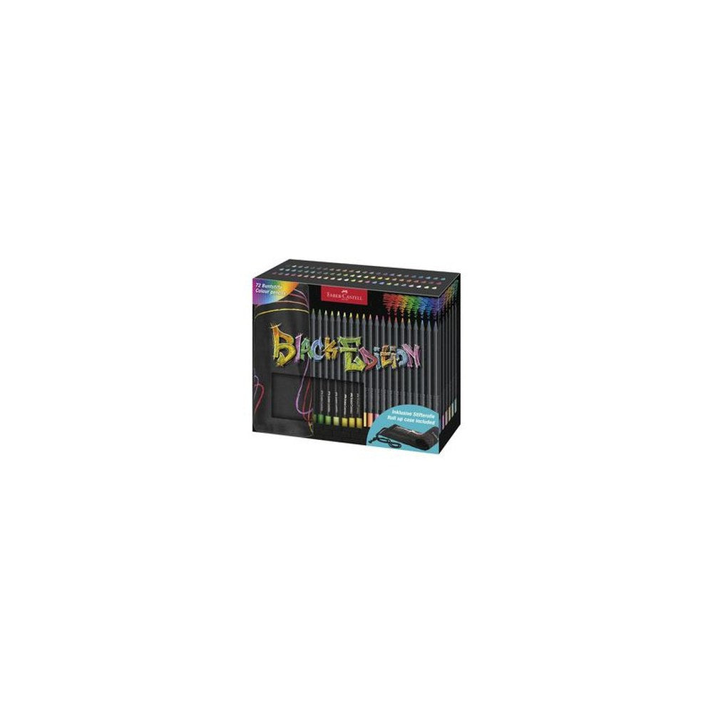 FABER-CASTELL Crayon de couleur Black Edition, étui-rouleau