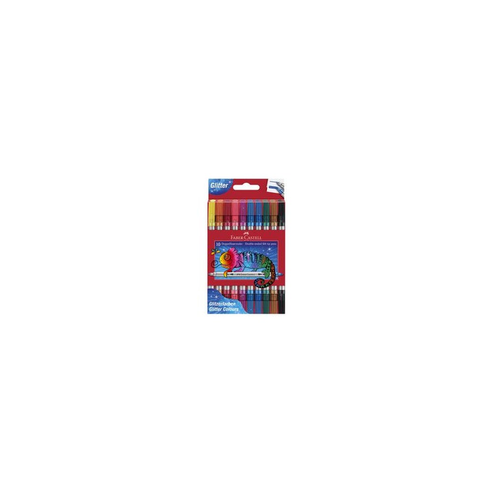 FABER-CASTELL Feutre double pointe Glitzer, boîte de 10