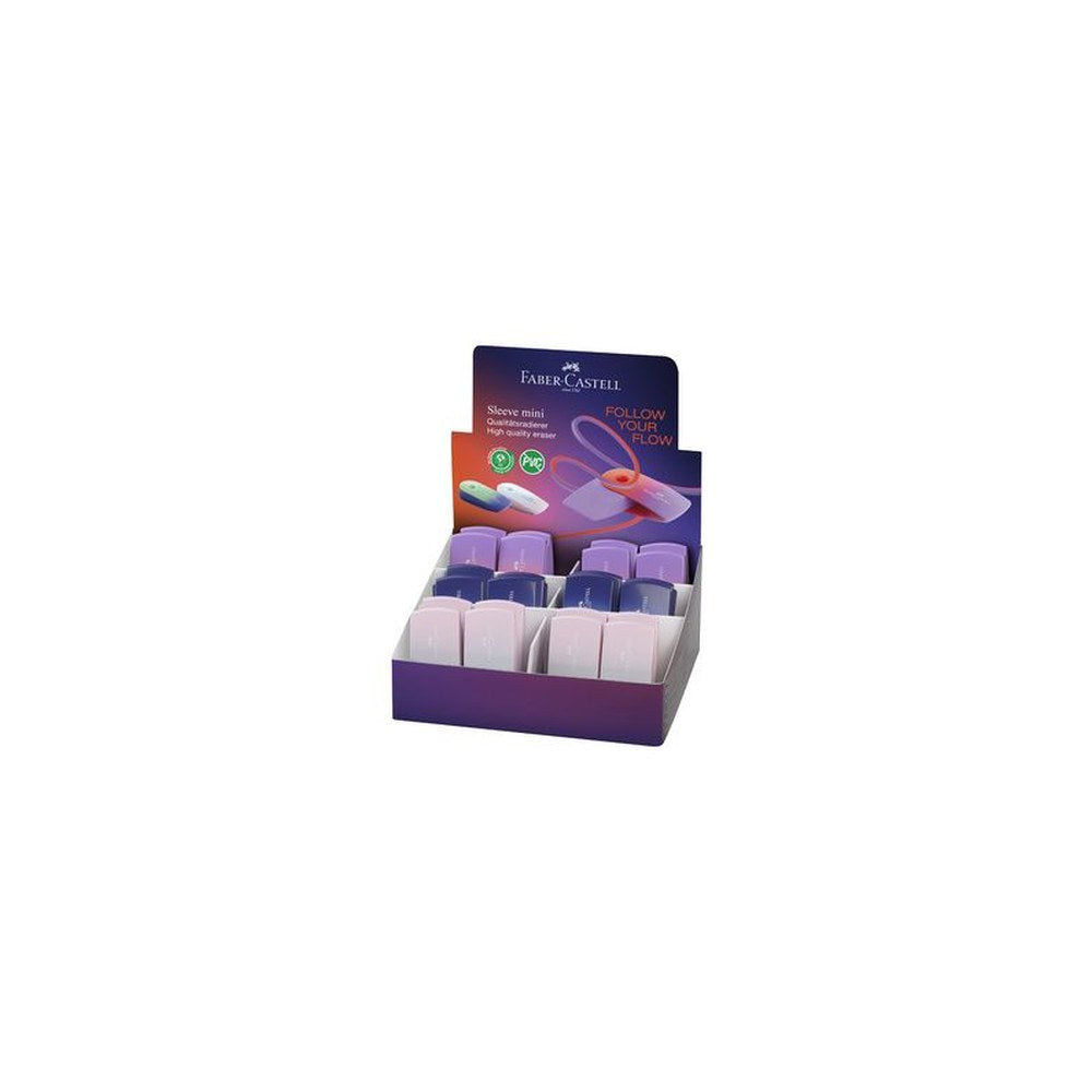 FABER-CASTELL Gomme en plastique SLEEVE MINI Flow Edition x24