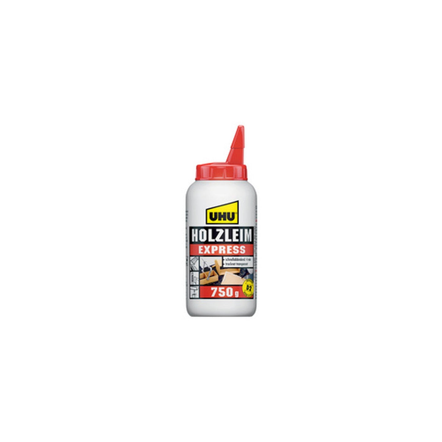 UHU Colle à bois Express D2, sans solvant, 750 g en flacon