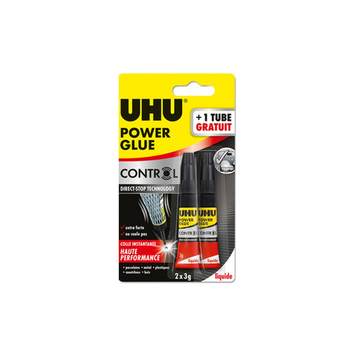 UHU Colle instantanée POWER GLUE liquide Control, 3 g