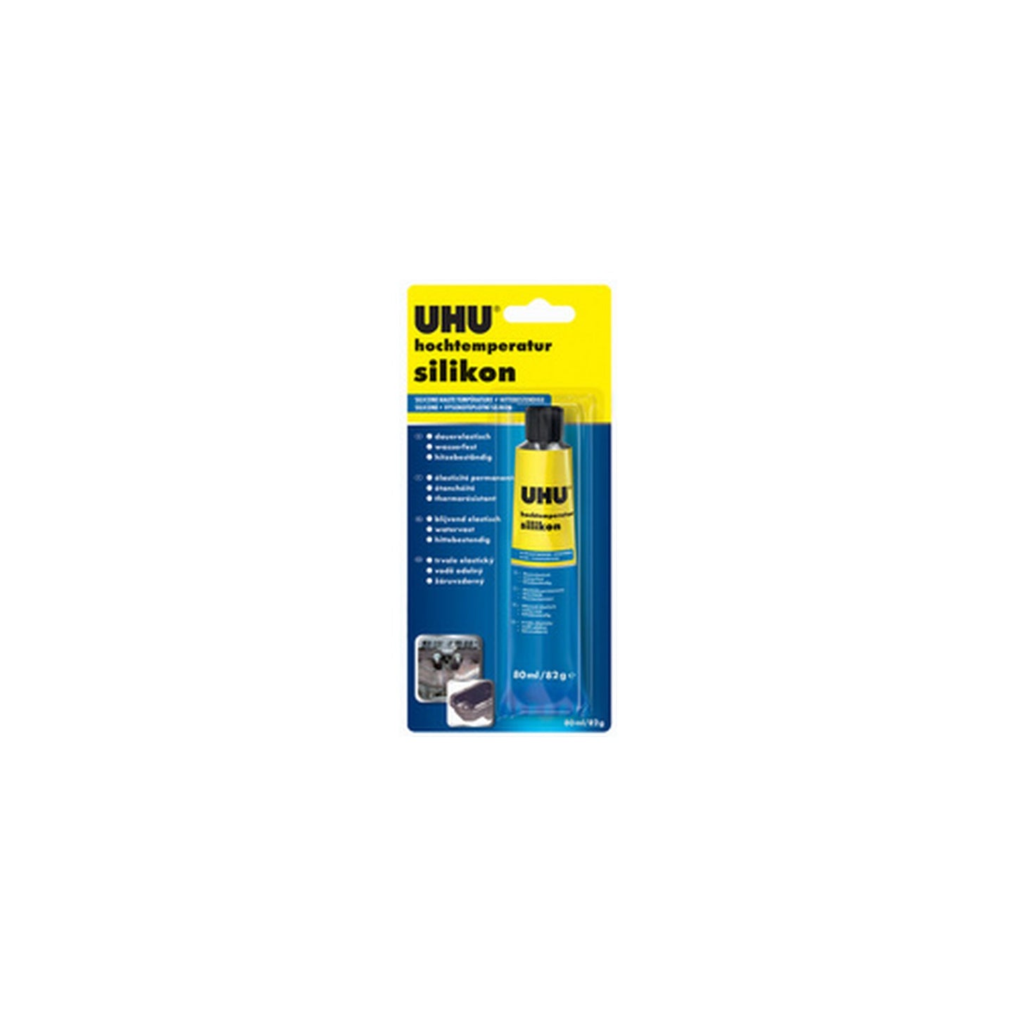 UHU Silicone haute température, tube de 80 ml, noir