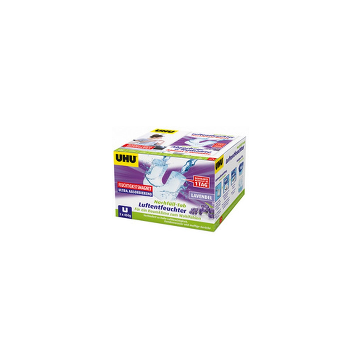 UHU Recharge LAVANDE pour absorbeur d'humidité, 2 x 450 g