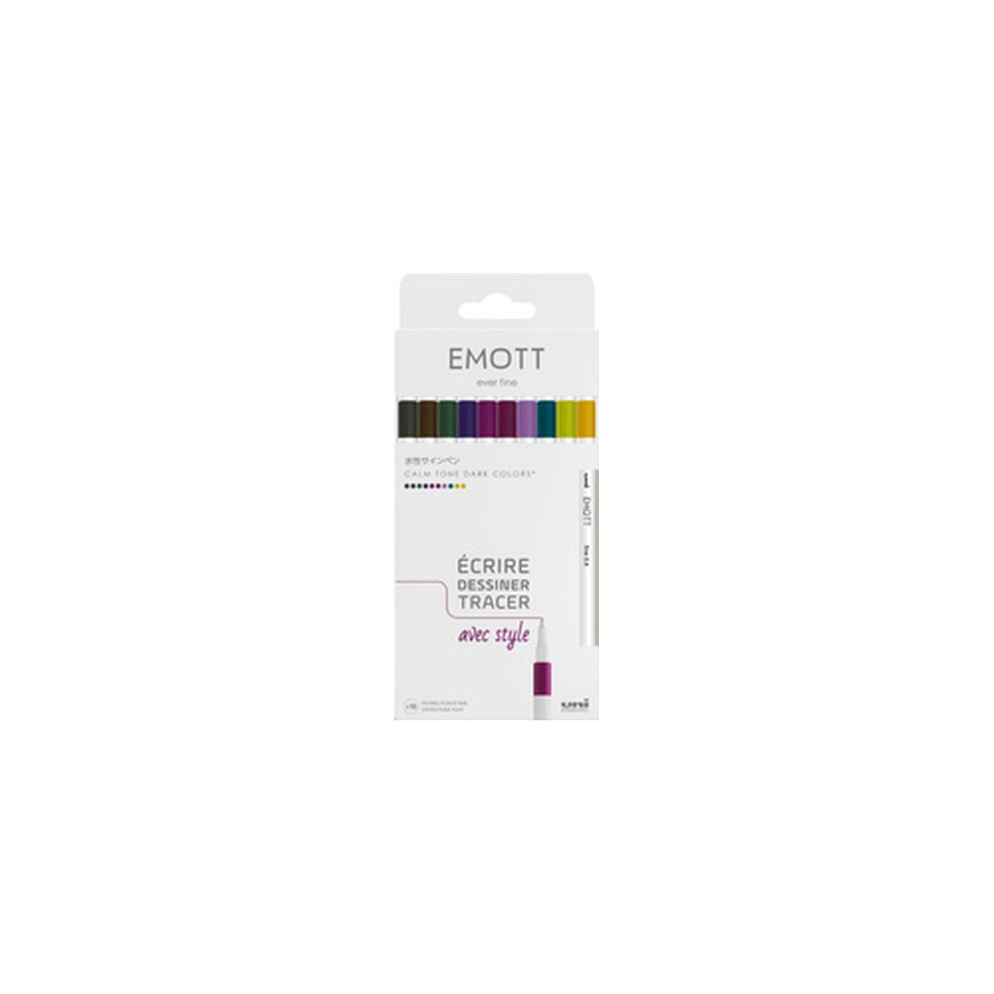 uni-ball Feutre EMOTT, set de 10 "Calm-Tone Colors"