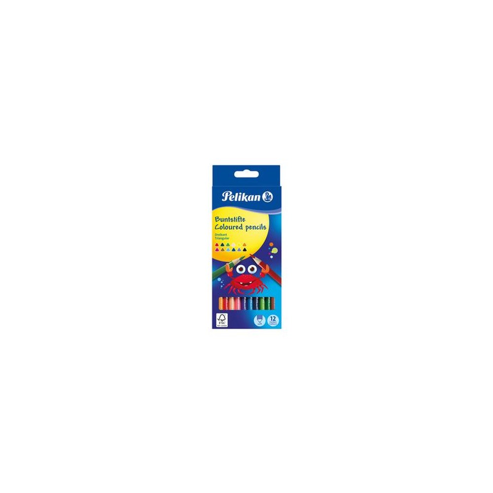 Pelikan Crayons de couleur triangulaires minces, étui en