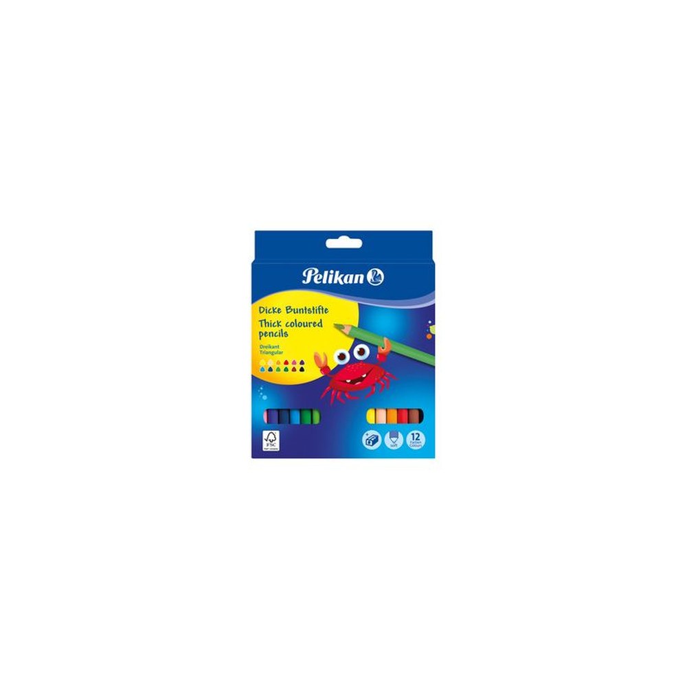 Pelikan Crayons de couleur triangulaires Jumbo, étui en