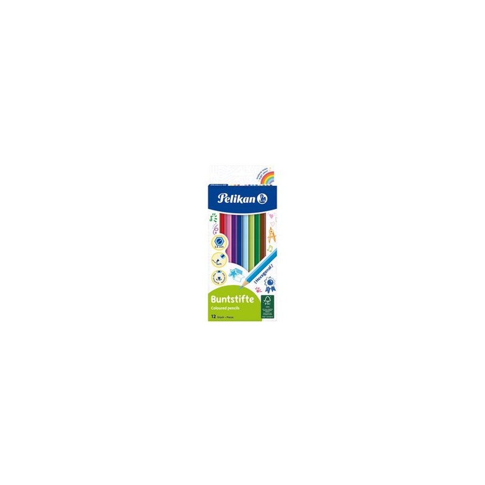 Pelikan Crayons de couleur standard, étui en carton de 12