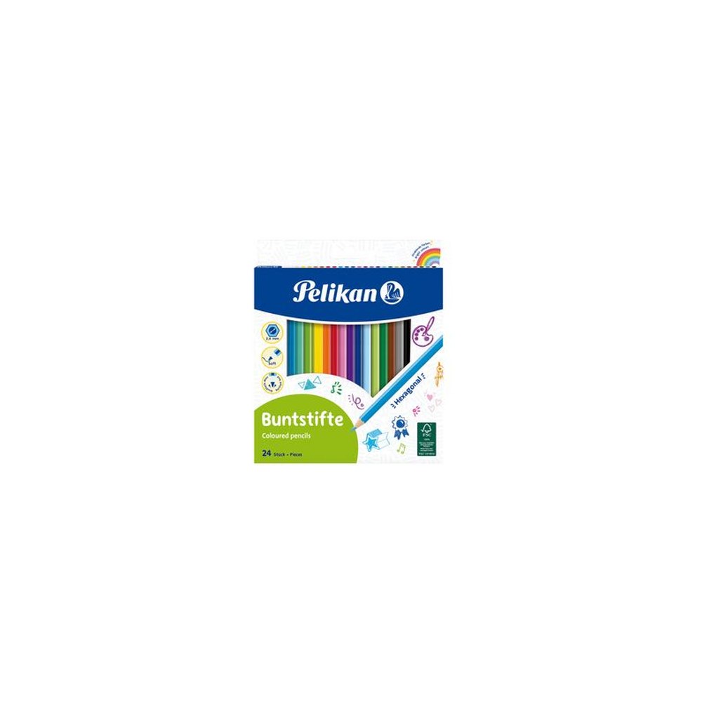 Pelikan Crayons de couleur standard, étui en carton de 24,