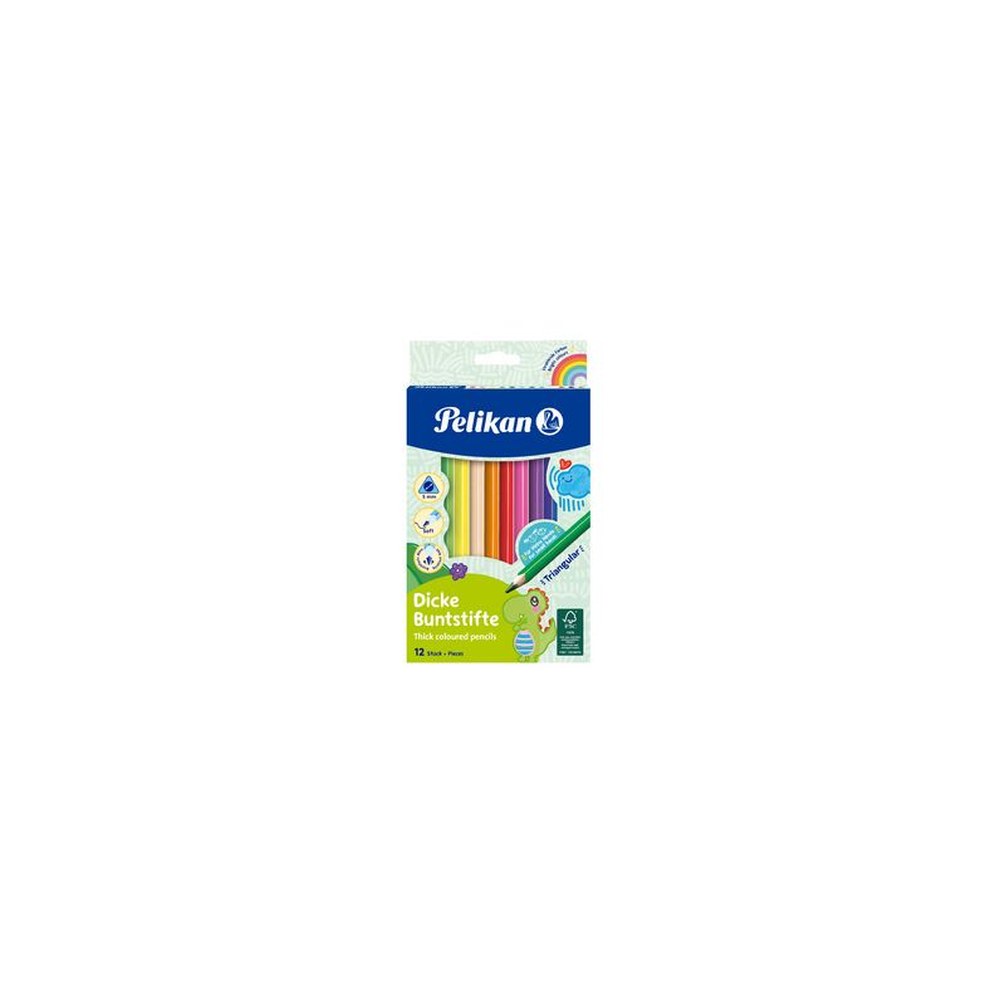 Pelikan Crayons de couleur épais, étui en carton de 12