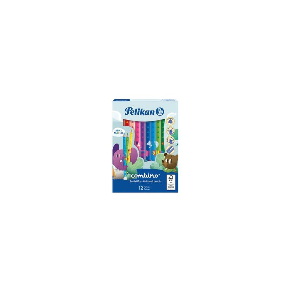 Pelikan Crayon couleur triangulaire combino, étui carton 12