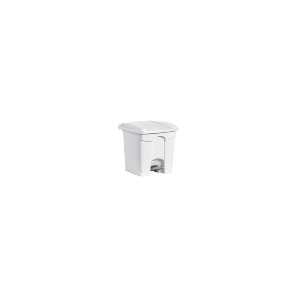 helit Poubelle à pédale "the step", 30 litres, blanc/blanc x3