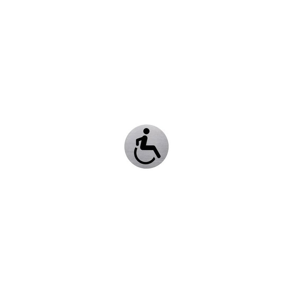 helit Pictogramme "the badge" WC handicapés", rond, argent