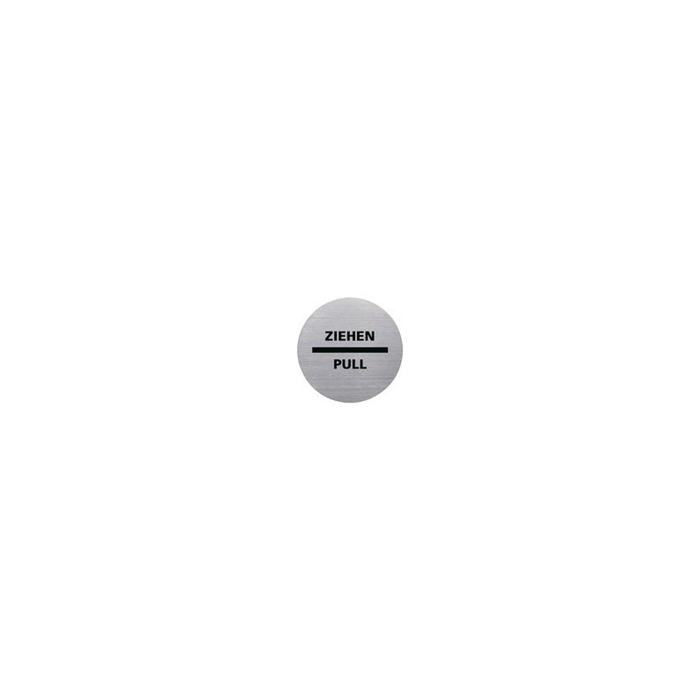 helit Piktogramm "the badge" ZIEHEN/PULL, rund, silber