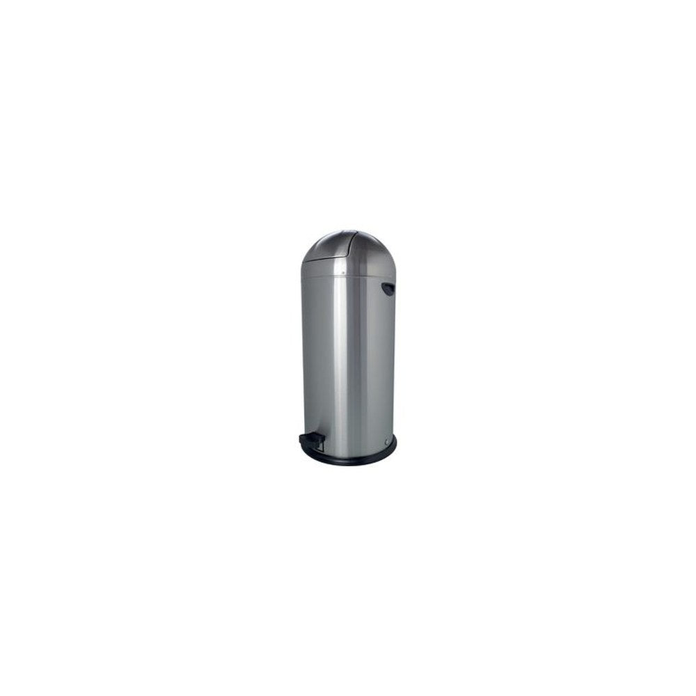 helit Poubelle à pédale "the step dome", 52 litres, argent