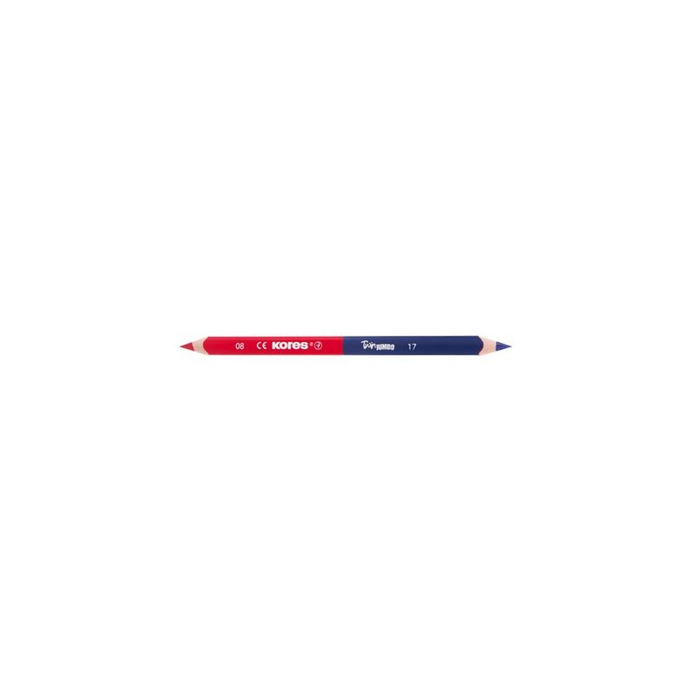 Kores Crayon de couleur TWIN Jumbo, bleu/rouge, triangulaire