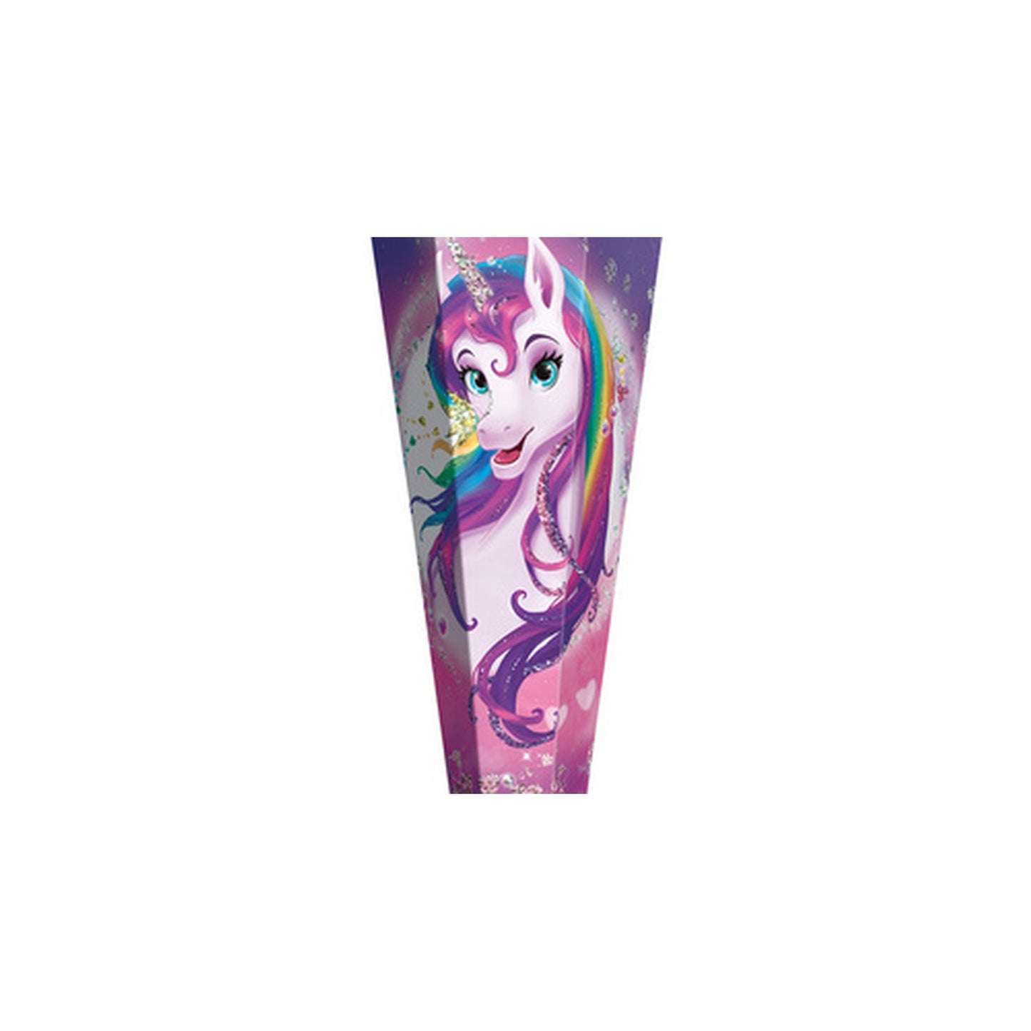 ROTH Schultüte "Einhornportrait, rund, 700 mm, Glitter