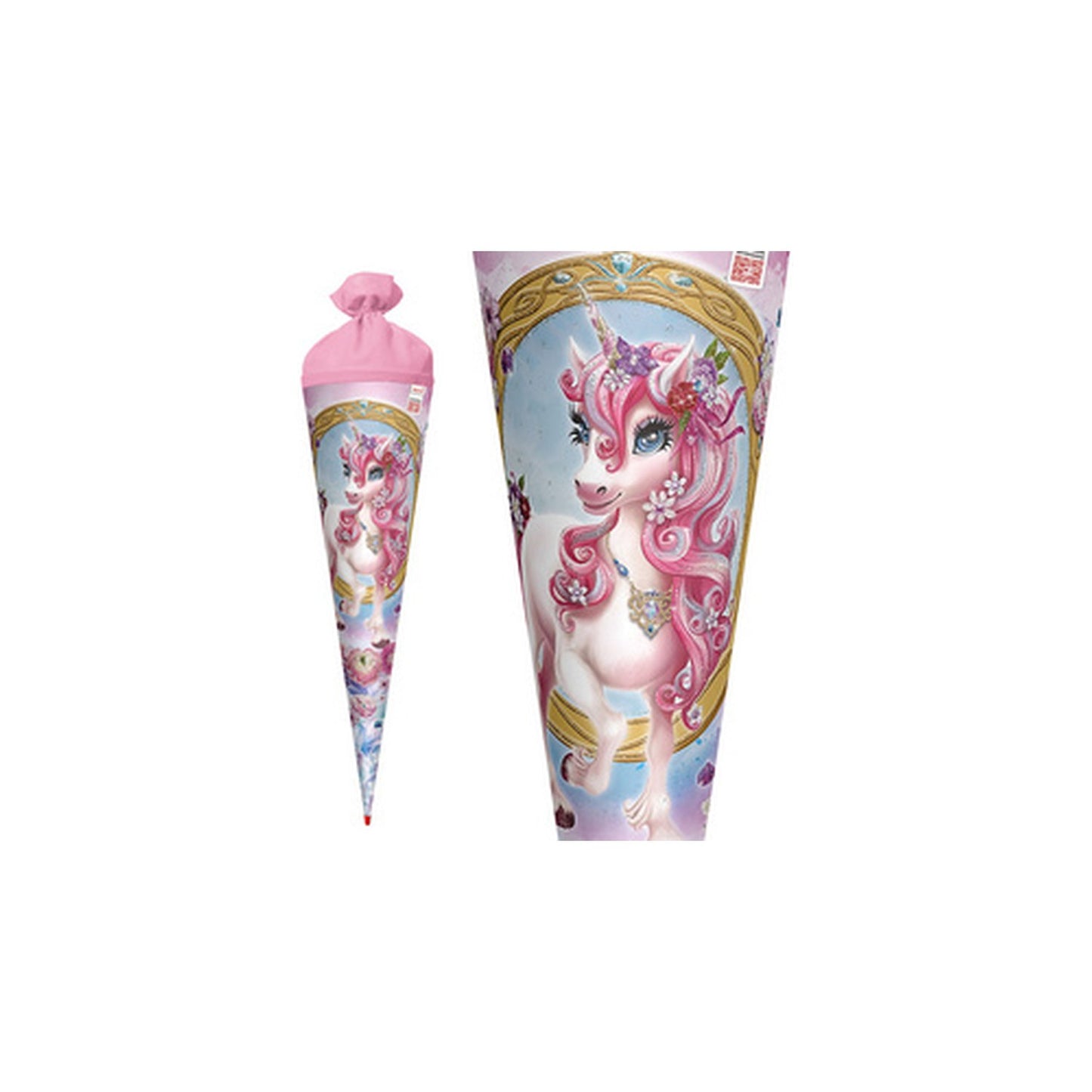 ROTH Schultüte "Einhorn Beauty", rund, 700 mm, Glitter