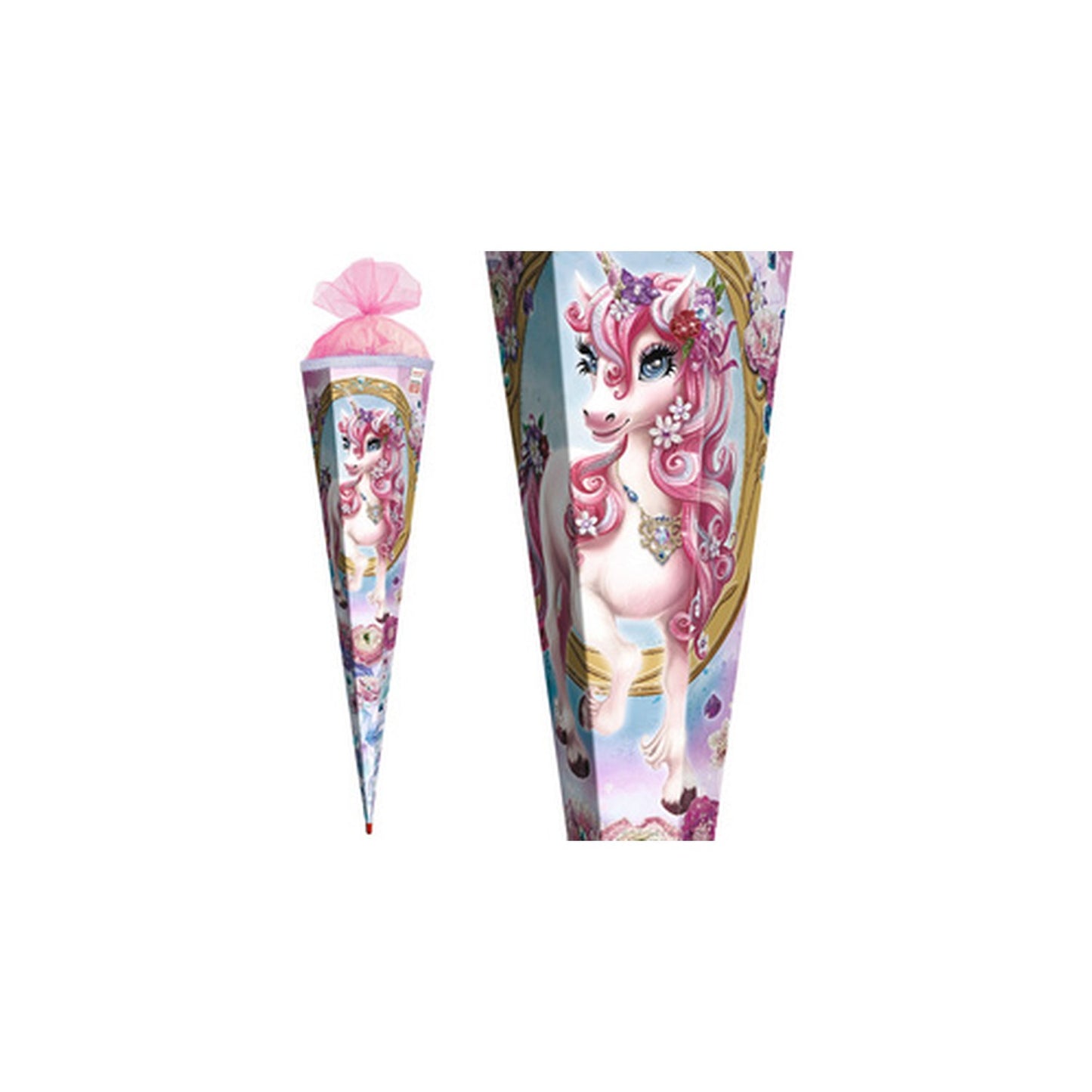 ROTH Schultüte "Einhorn Beauty", eckig, 850 mm, Glitter