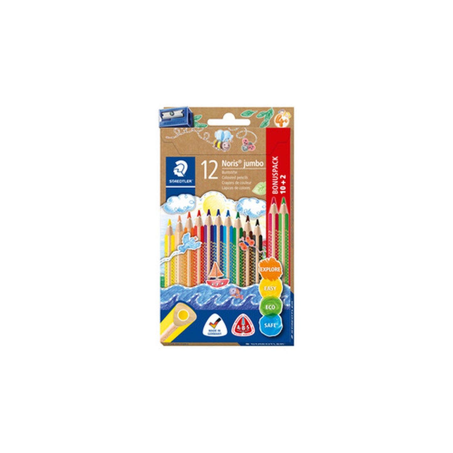 STAEDTLER Crayon de couleur Noris jumbo, étui 10+2