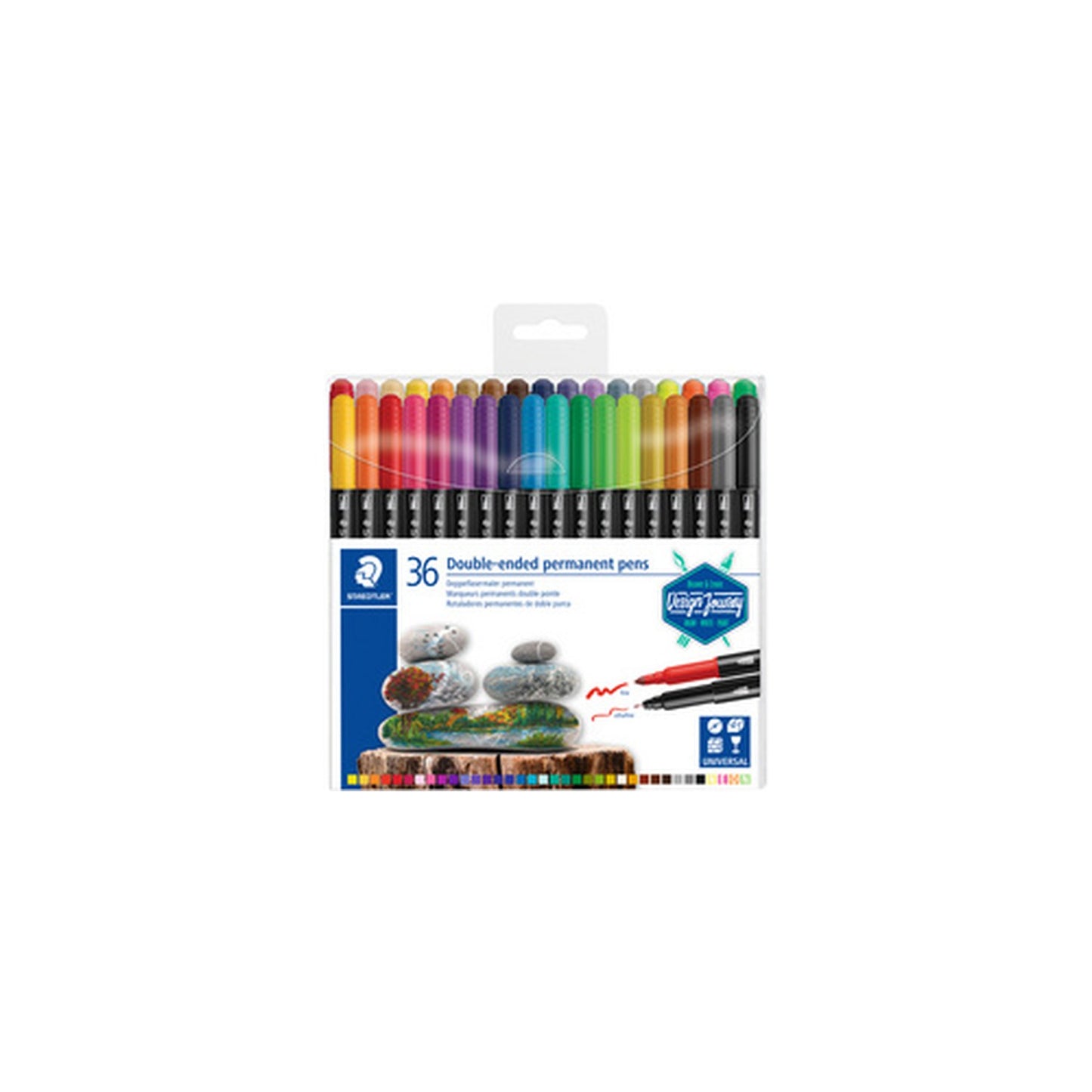 STAEDTLER Feutre double pointe permanent, étui de 36