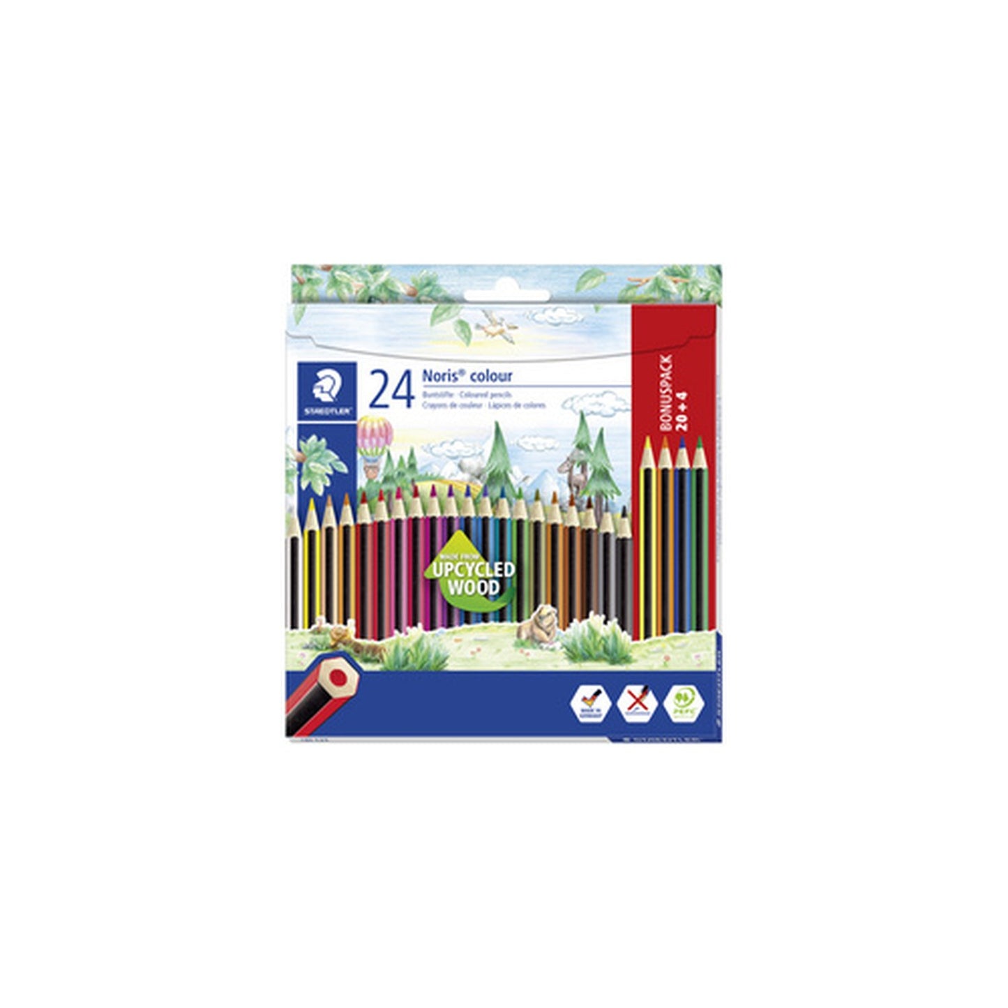 STAEDTLER Crayon de couleur Noris Colour, étui carton 20+4