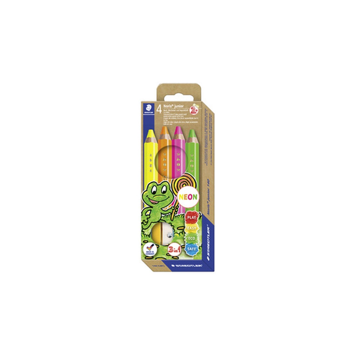 STAEDTLER Crayon de couleur Noris junior FLUO, étui de 4