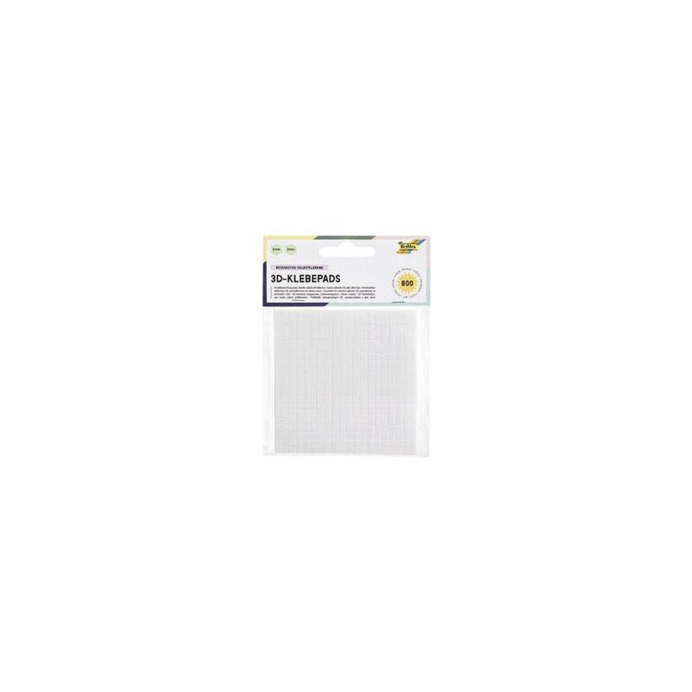 folia Carrés adhésifs 3D, 5 x 5 mm, blanc, assorti