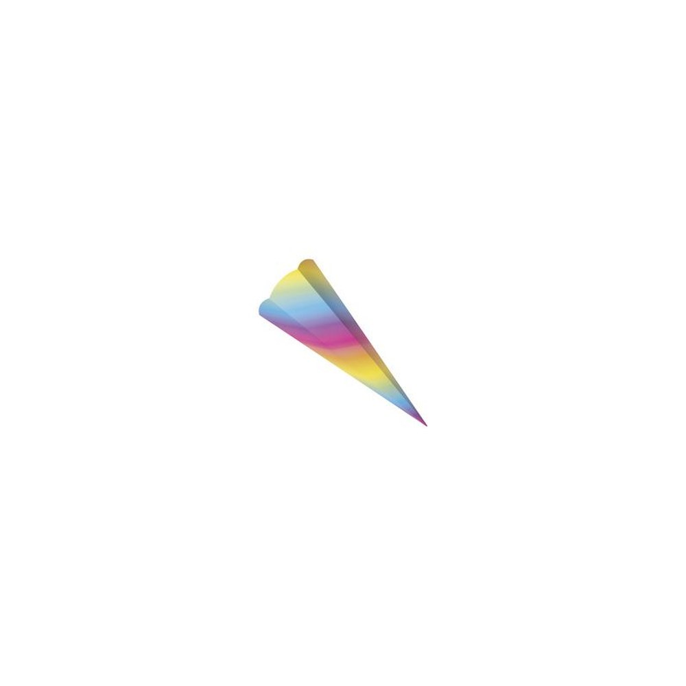 folia Schultüten-Zuschnitt, 6-eckig, 680mm, Regenbogenfarben