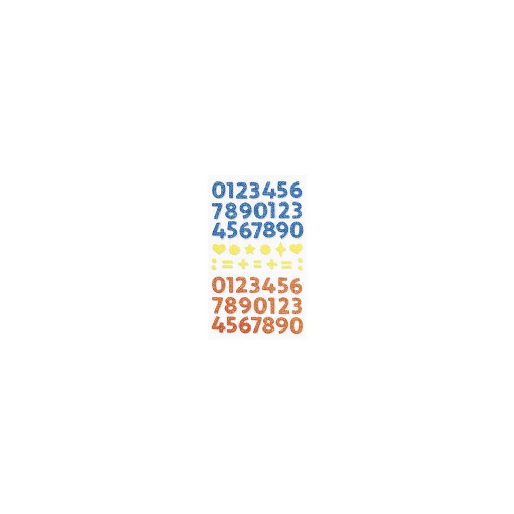 folia Sticker pailleté en caoutchouc mousse NUMBERS