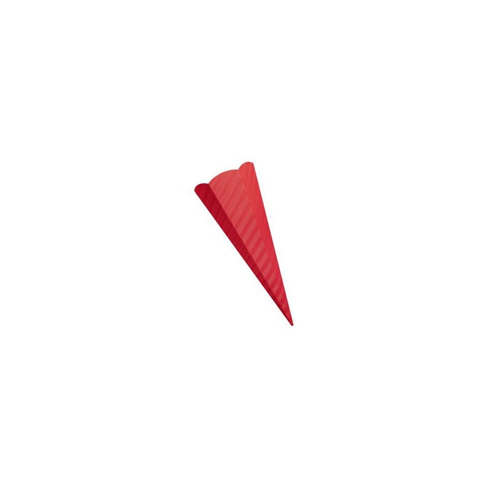 folia Schultüten-Zuschnitt, 3D-Wellpappe, 6-eckig, rot