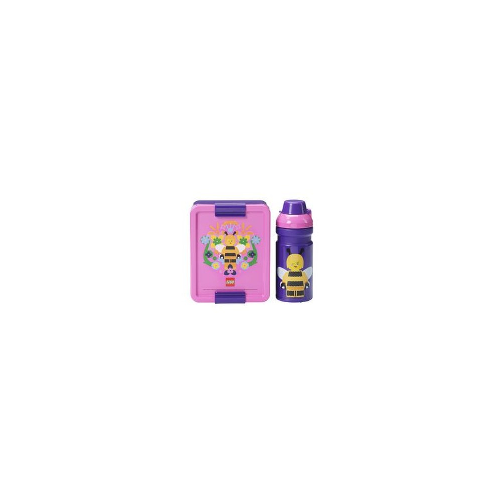 LEGO Gourde + Boîte à goûter LUNCH SET BEE, lilas