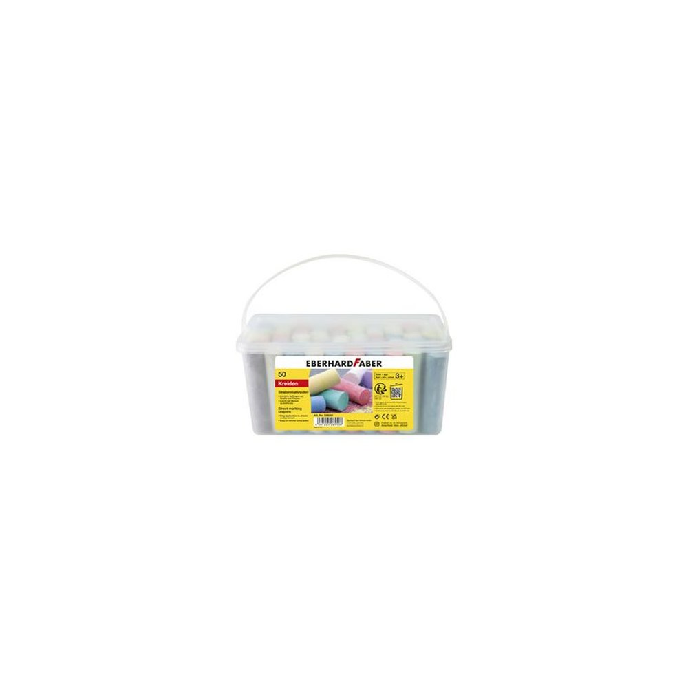 EBERHARD FABER Craie de trottoir, seau en plastique de 50