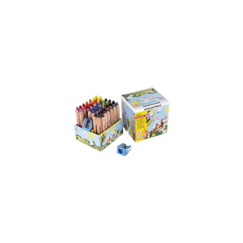 EBERHARD FABER Crayon de couleur 3 en 1 Jumbo MINI MAXI, 40