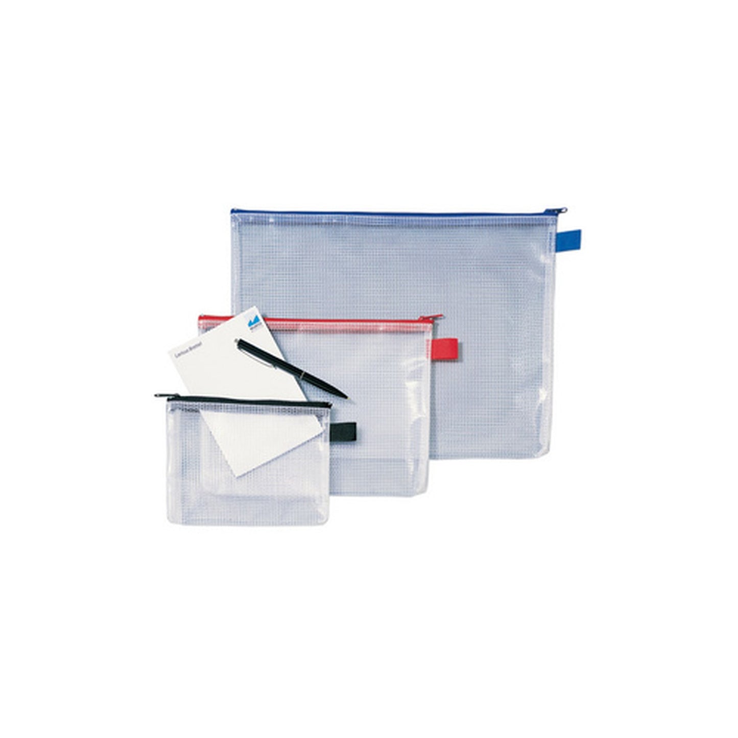 Rexel Sac à fermeture zip Mesh Bags, A6, PVC, noir