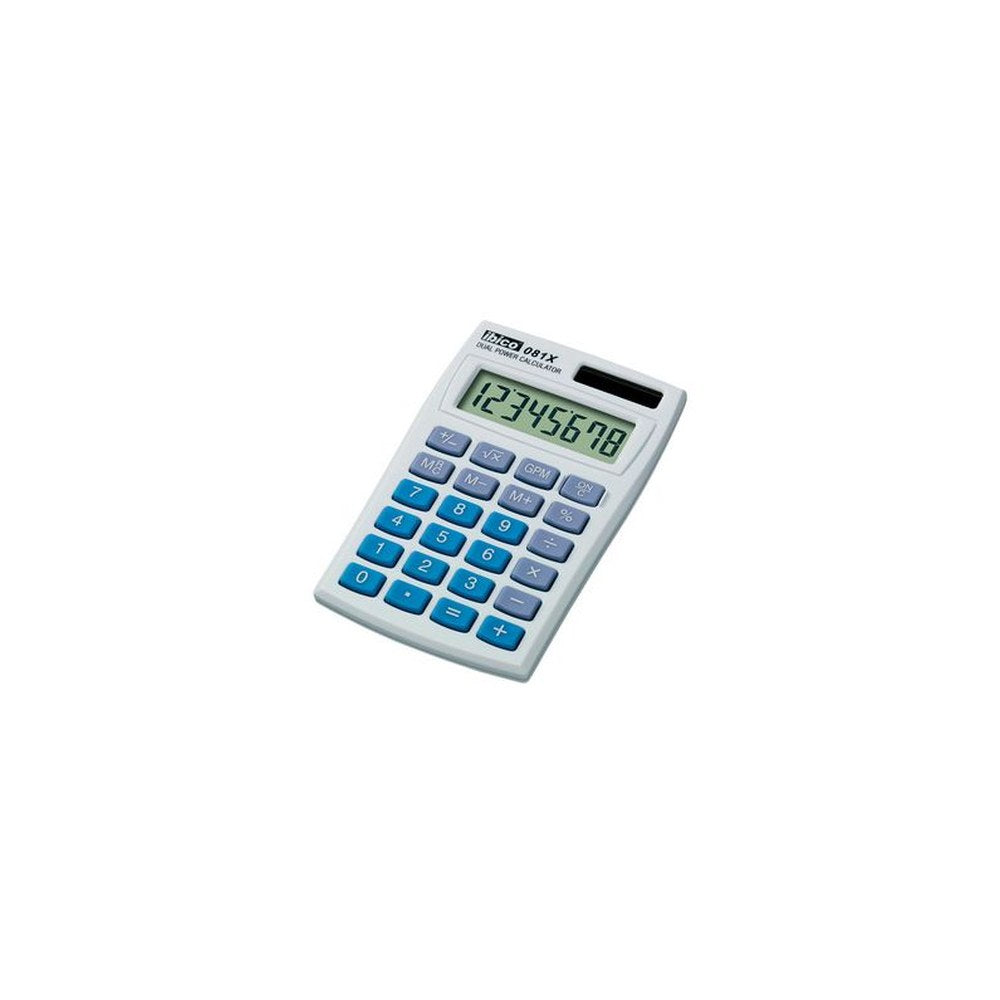 ibico Calculatrice de poche 081X, écran LCD à 8 chiffres