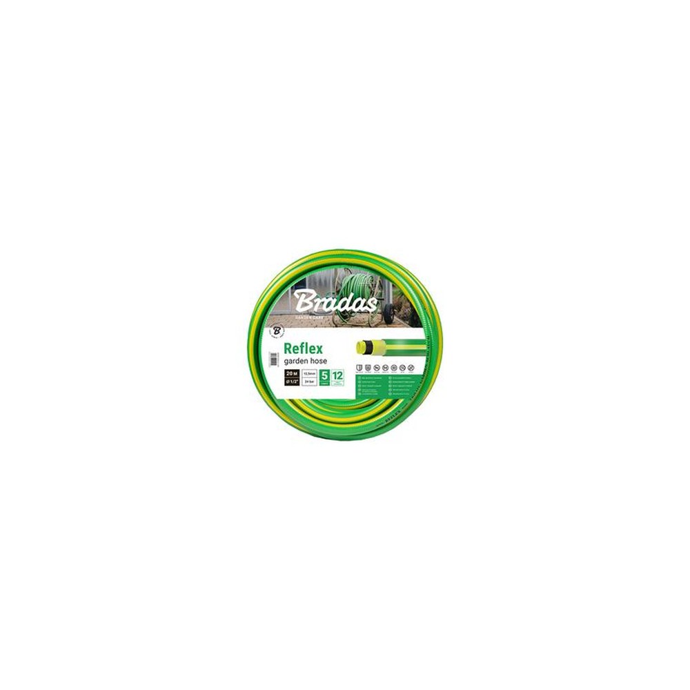 Bradas Tuyau d'arrosage REFLEX, 1/2", 50 m, vert/jaune
