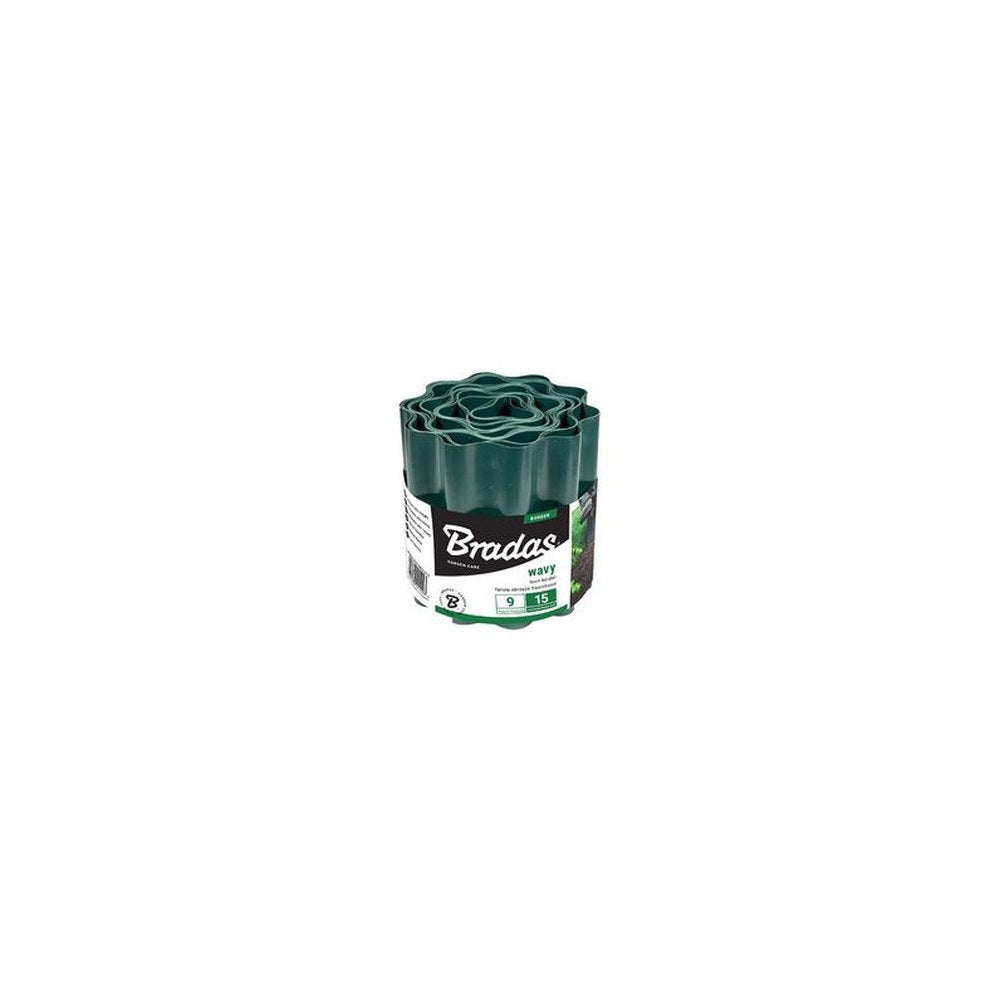 Bradas Bordure de gazon, hauteur 150 mm, longueur 9 m, vert