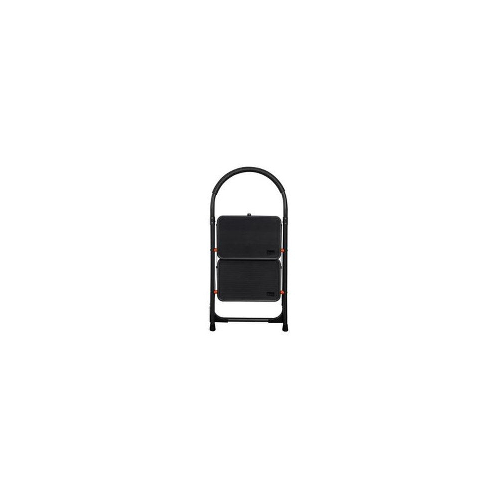 Bradas Escabeau pliable en acier, 2 niveaux, noir
