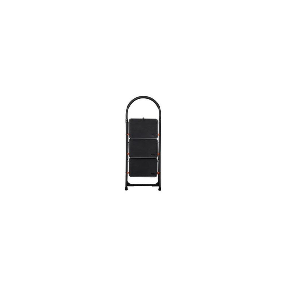 Bradas Escabeau pliable en acier, 3 niveaux, noir