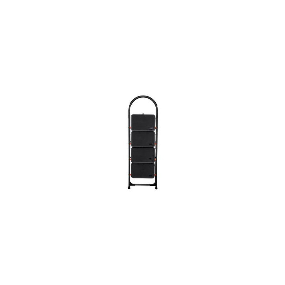 Bradas Escabeau pliable en acier, 4 niveaux, noir