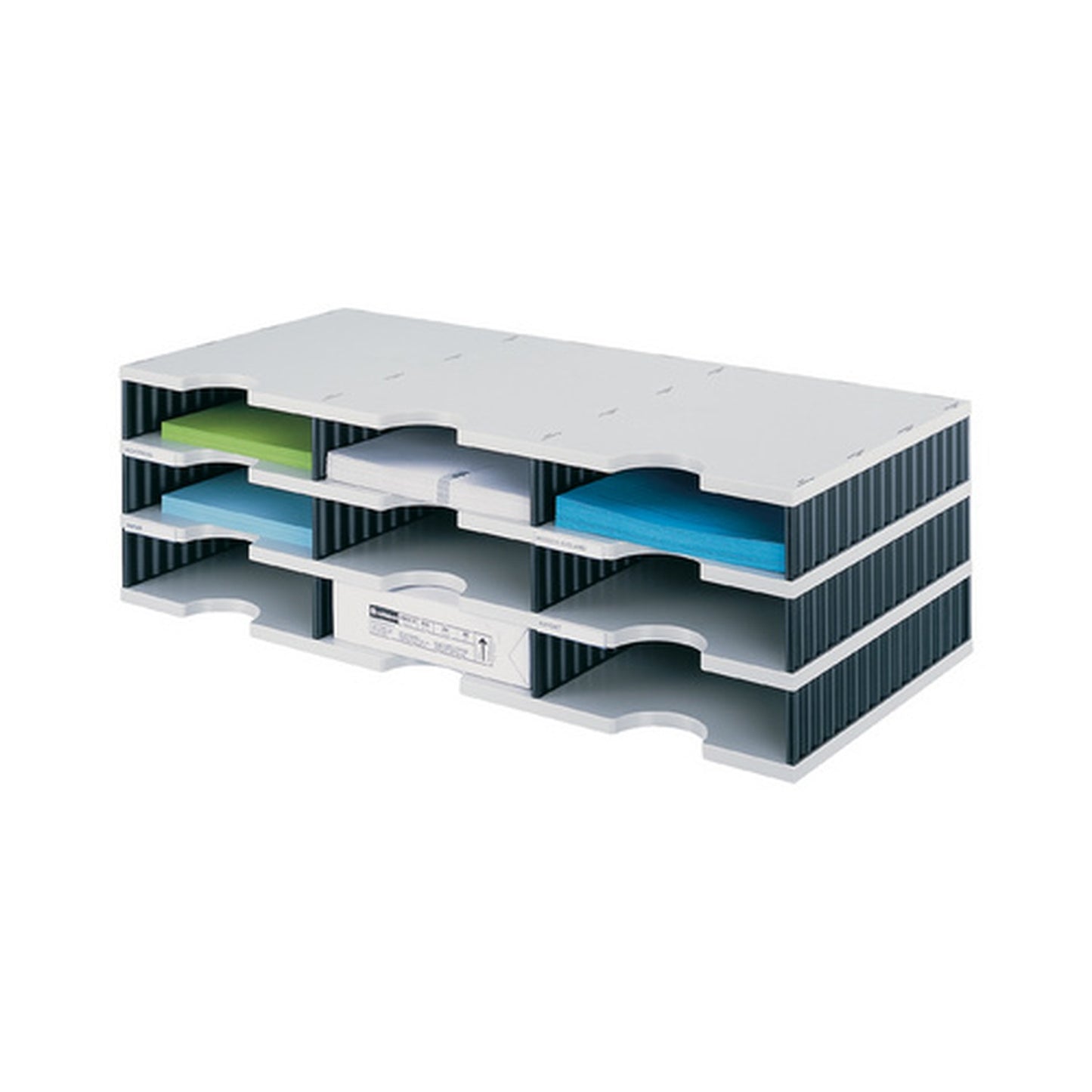 styro Module de base styrodoc trio 9 compartiments noir/gris