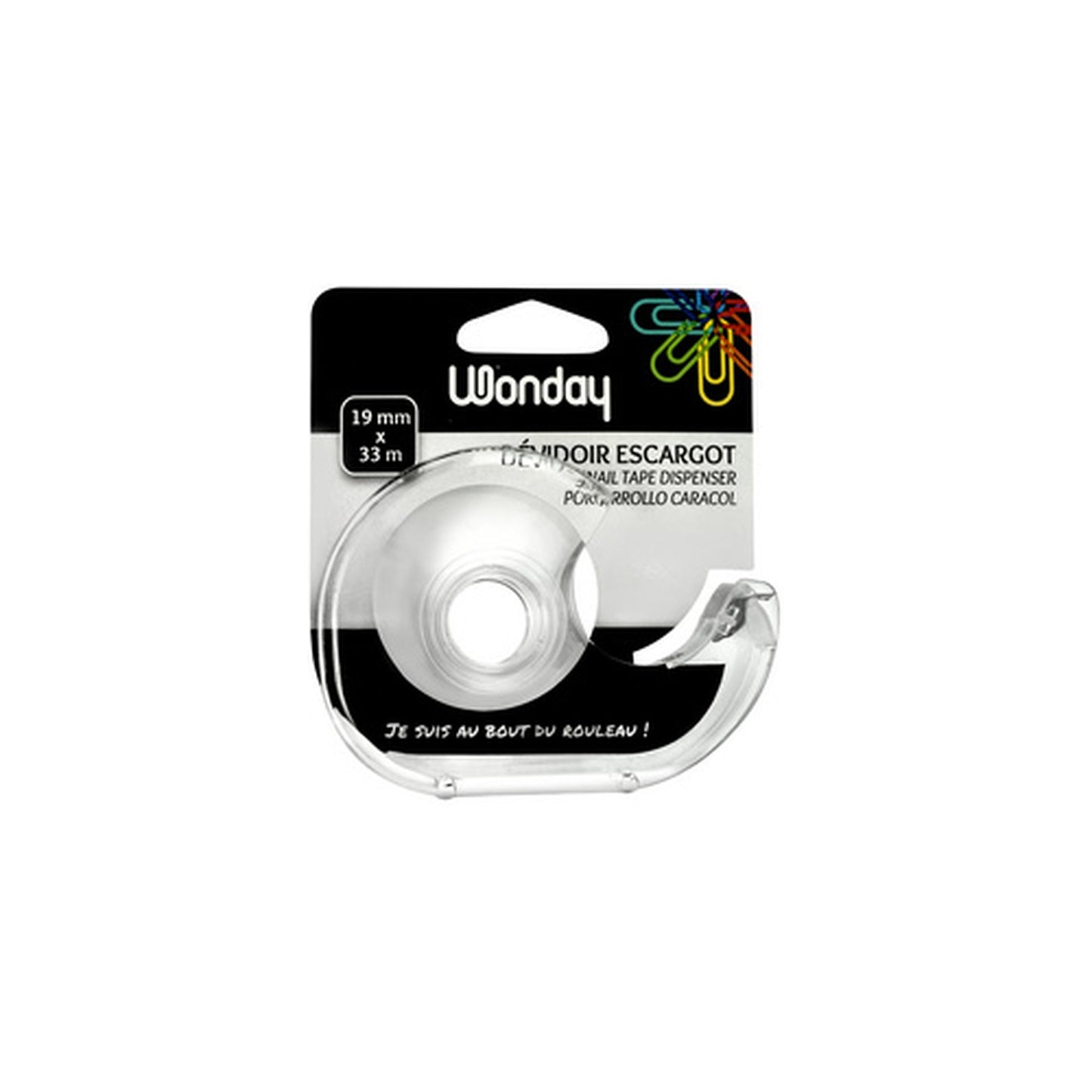 Wonday Dévidoir manuel, transparent, en plastique, vide