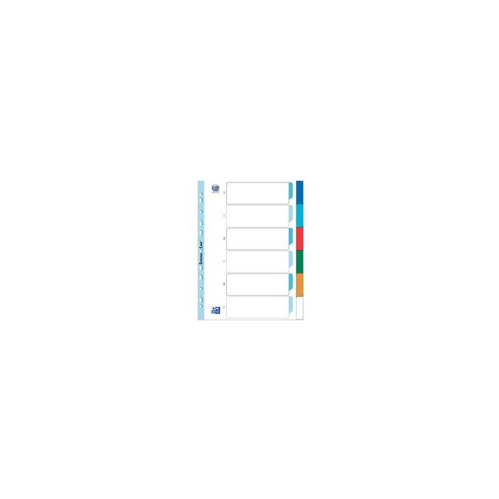 Oxford Intercalaires en plastique, uni, A4, 12 touches